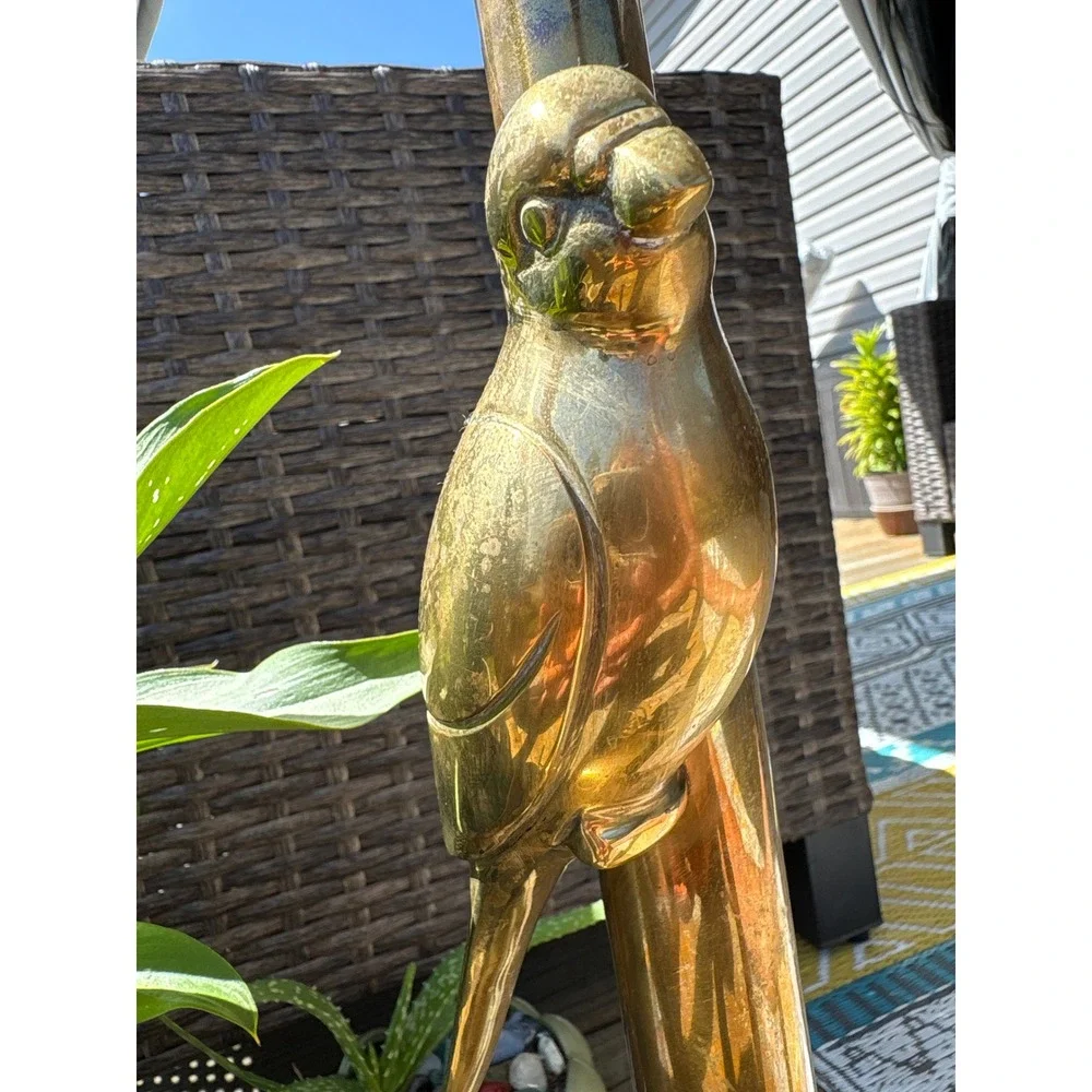 Vtg Hollywood Regency Brass Bird Table Lamp Mid Century Modern Tropical Parrot